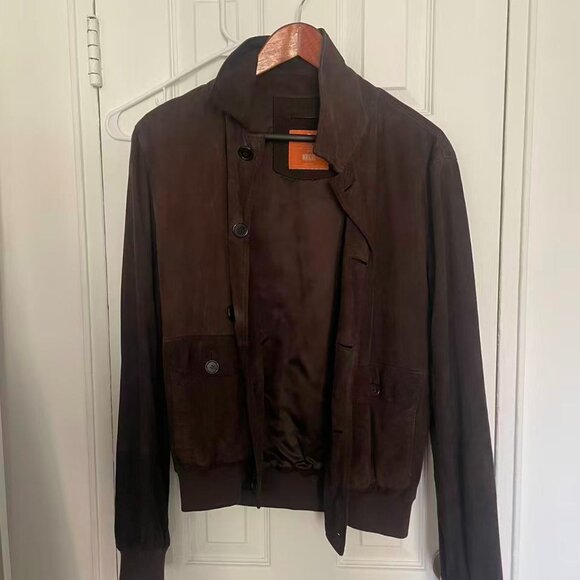 The Armoury Dayware Made in Italy Wright Brown Suede Blouson Coat 50 USD $1675 - Picture 3 of 5